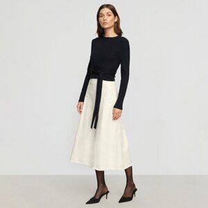 Modern Citizen Saskia Front-Seam Cotton Twill Skirt Size MCream / M